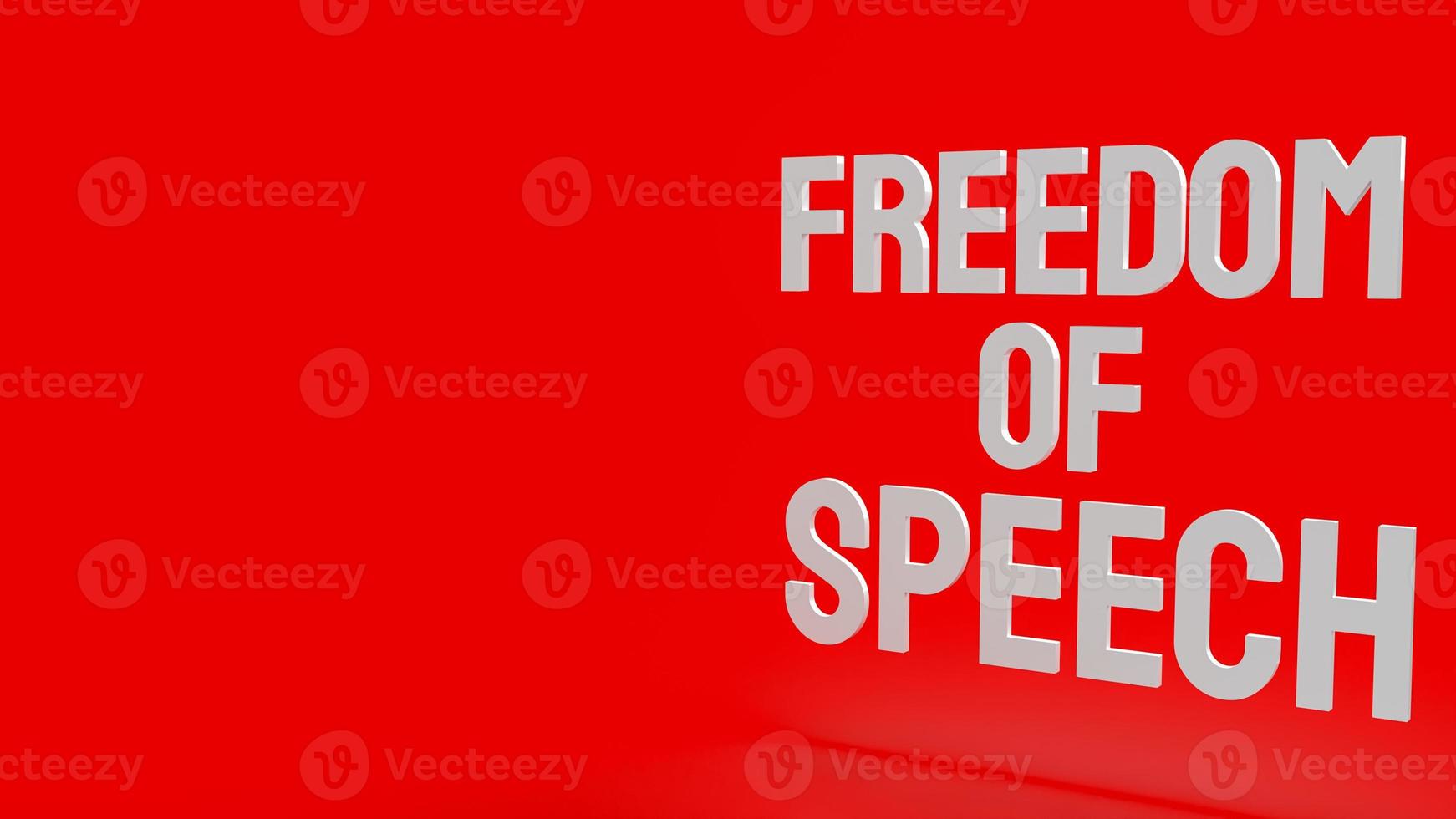 The  word freedom of speech, speech on red background 3d rendering. photo