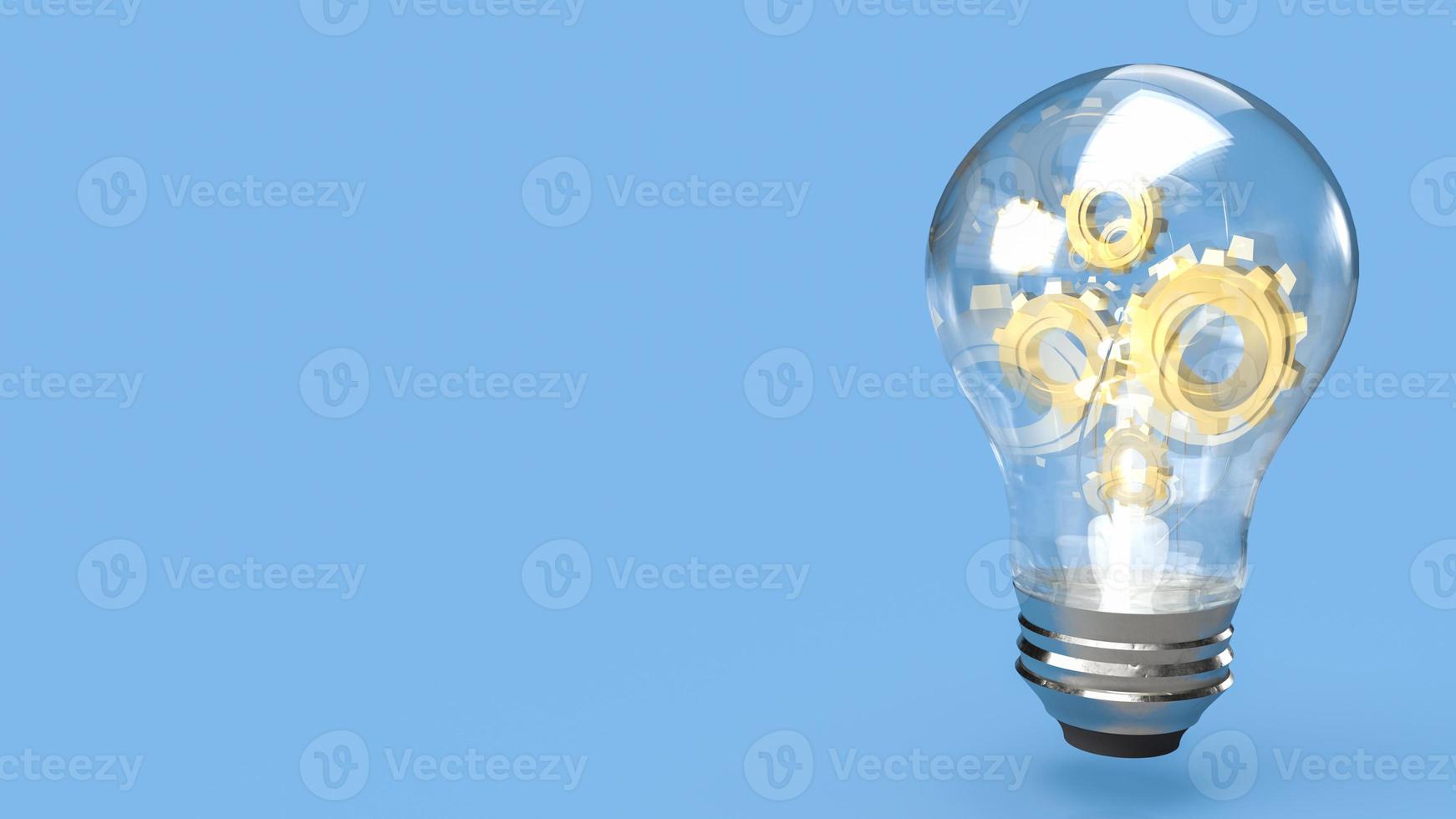 lightbulb and gear for idea or business concept 3d rendering photo