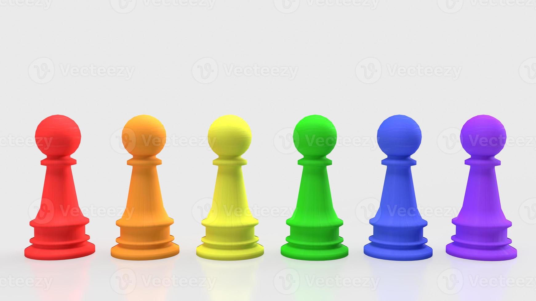 The chess multicolor  for lgbt concept 3d rendering photo