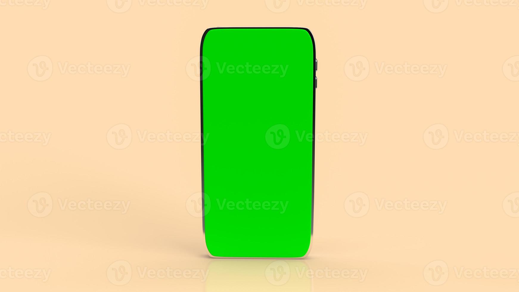 The mobile phone green screen for media or technology concept 3d rendering photo