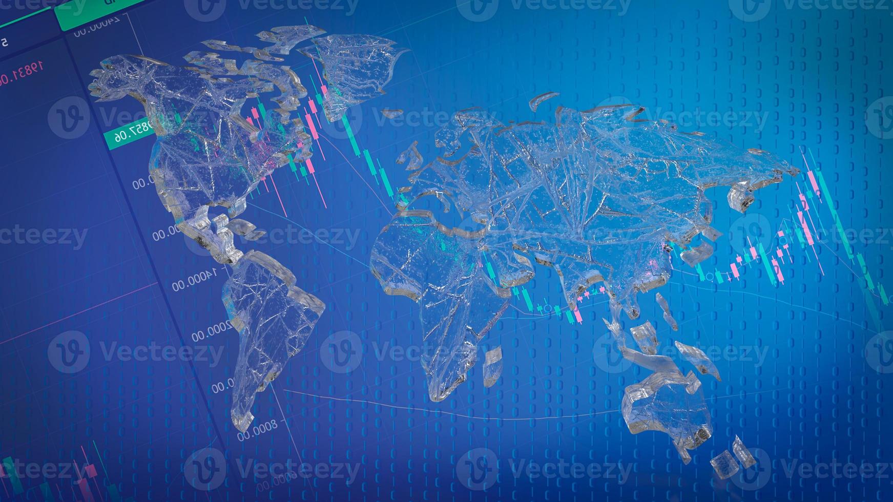 The world map on business background  3d rendering photo