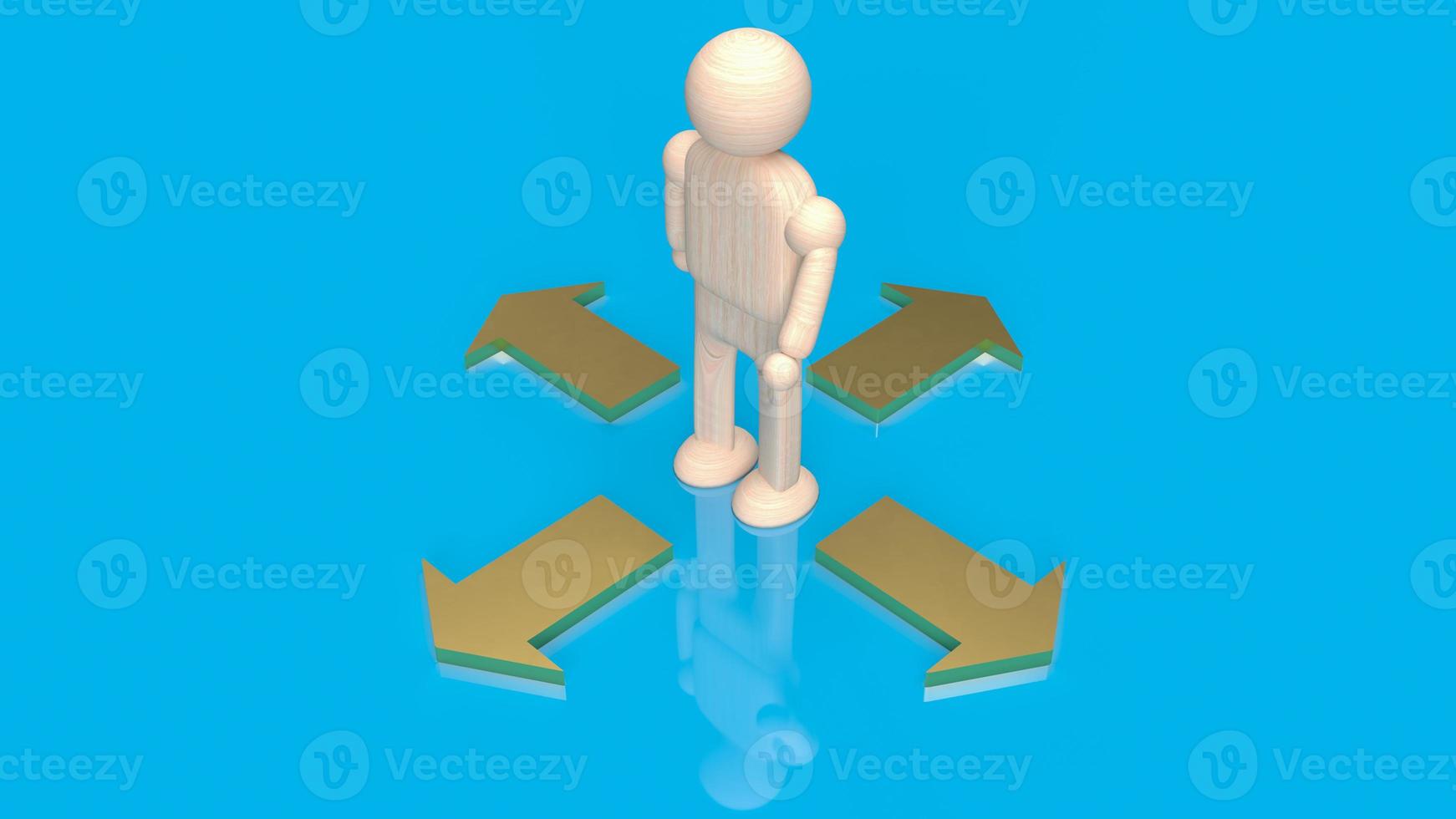 The figure man and arrow point for business concept 3d rendering photo