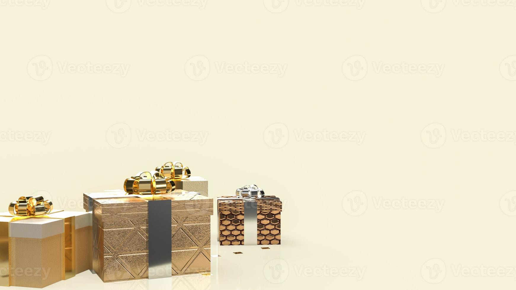 gold gift box for business and holiday concept 3d rendering photo