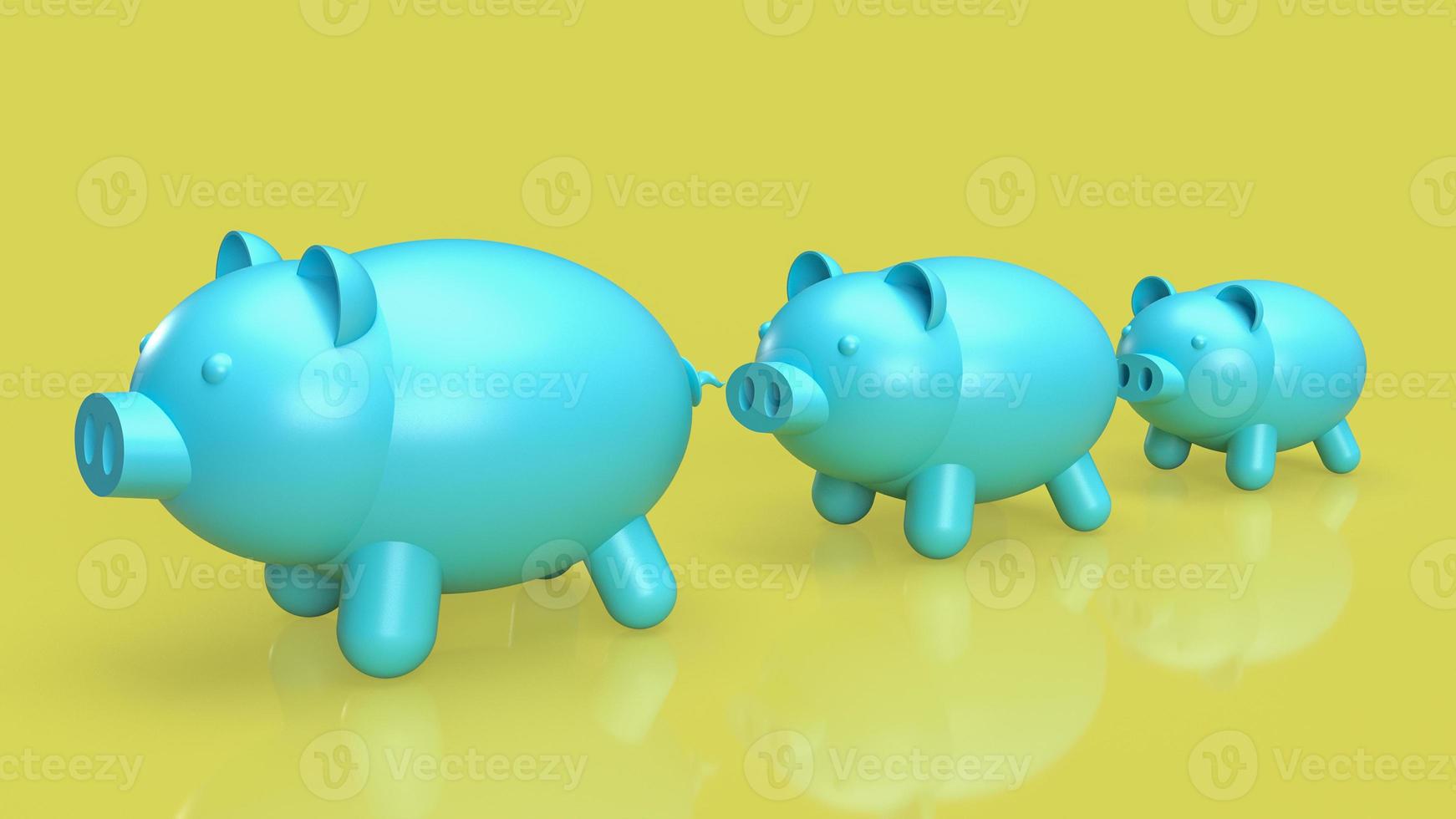 three piggy bank for saving or business concept 3d rendering photo