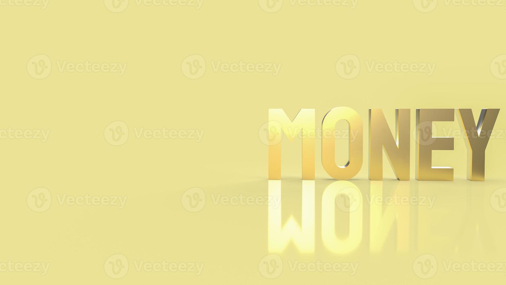 money gold text for business content 3d rendering. photo