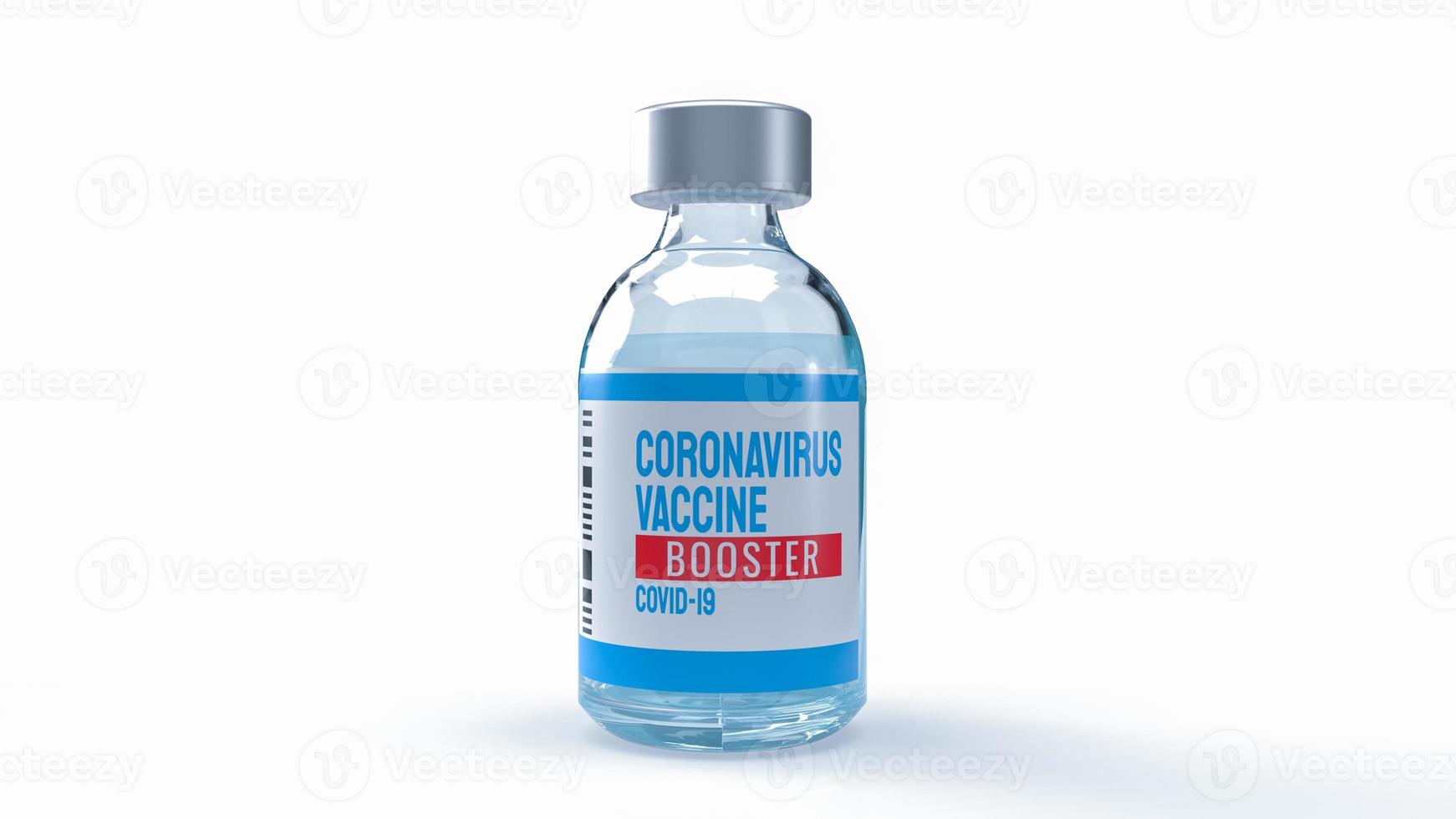 The vaccine booster on white background   for medical  or sci concept 3d rendering photo