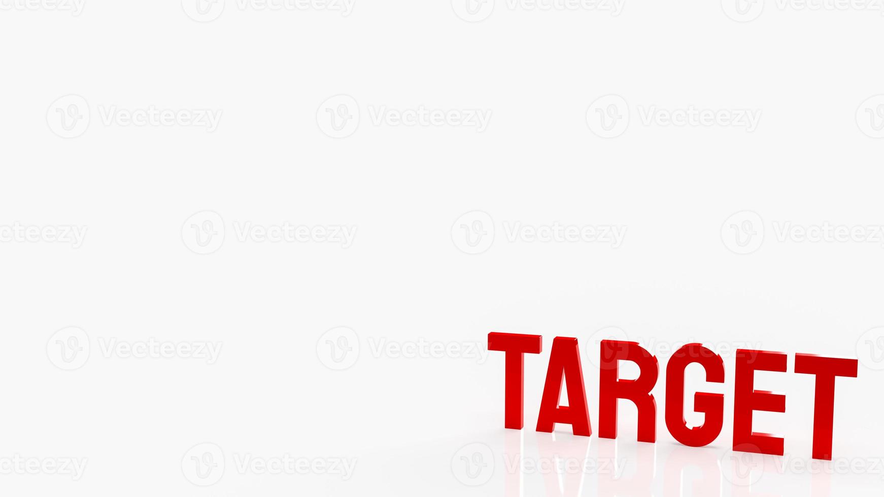 The red target word and chess on white background for business concept 3d rendering photo