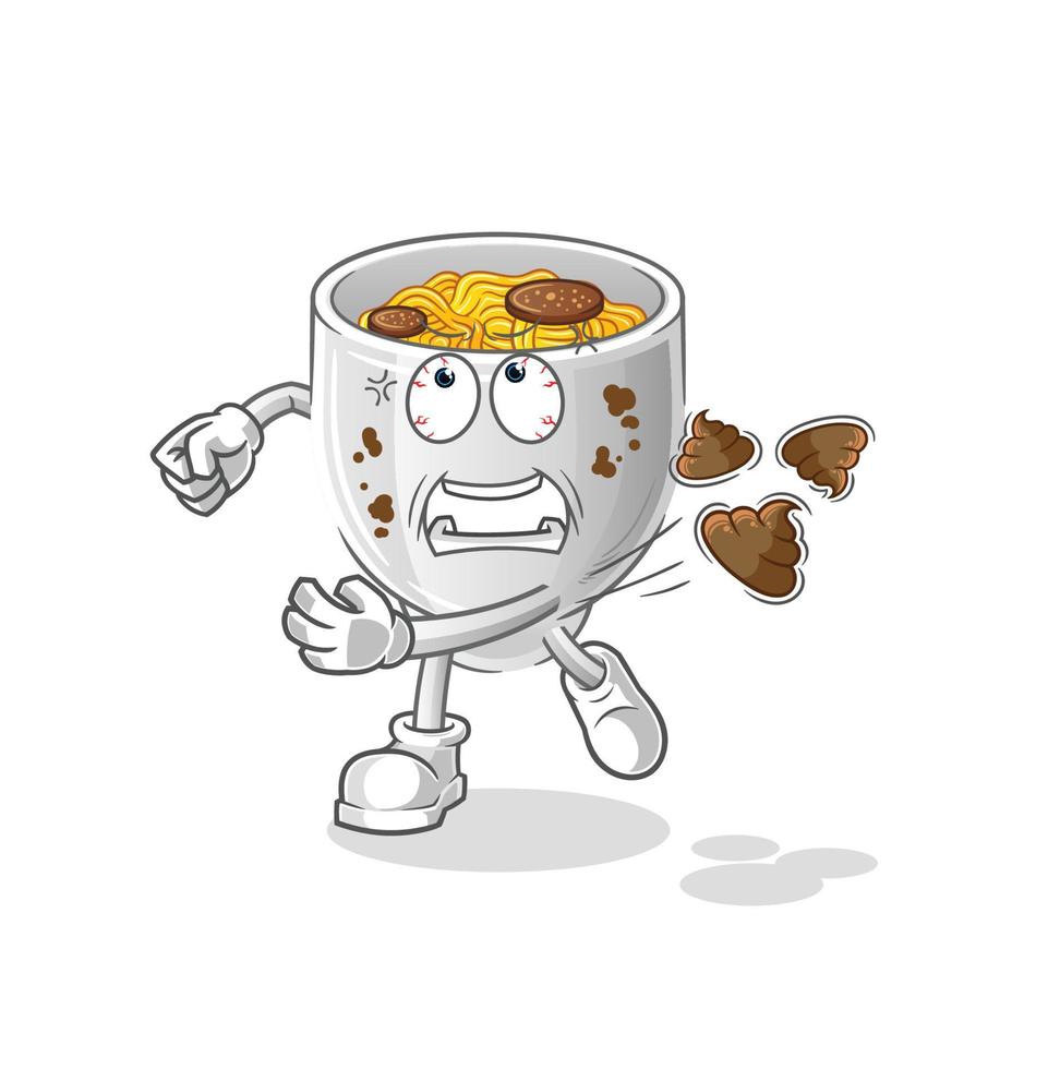 noodle bowl vactor mascot vector