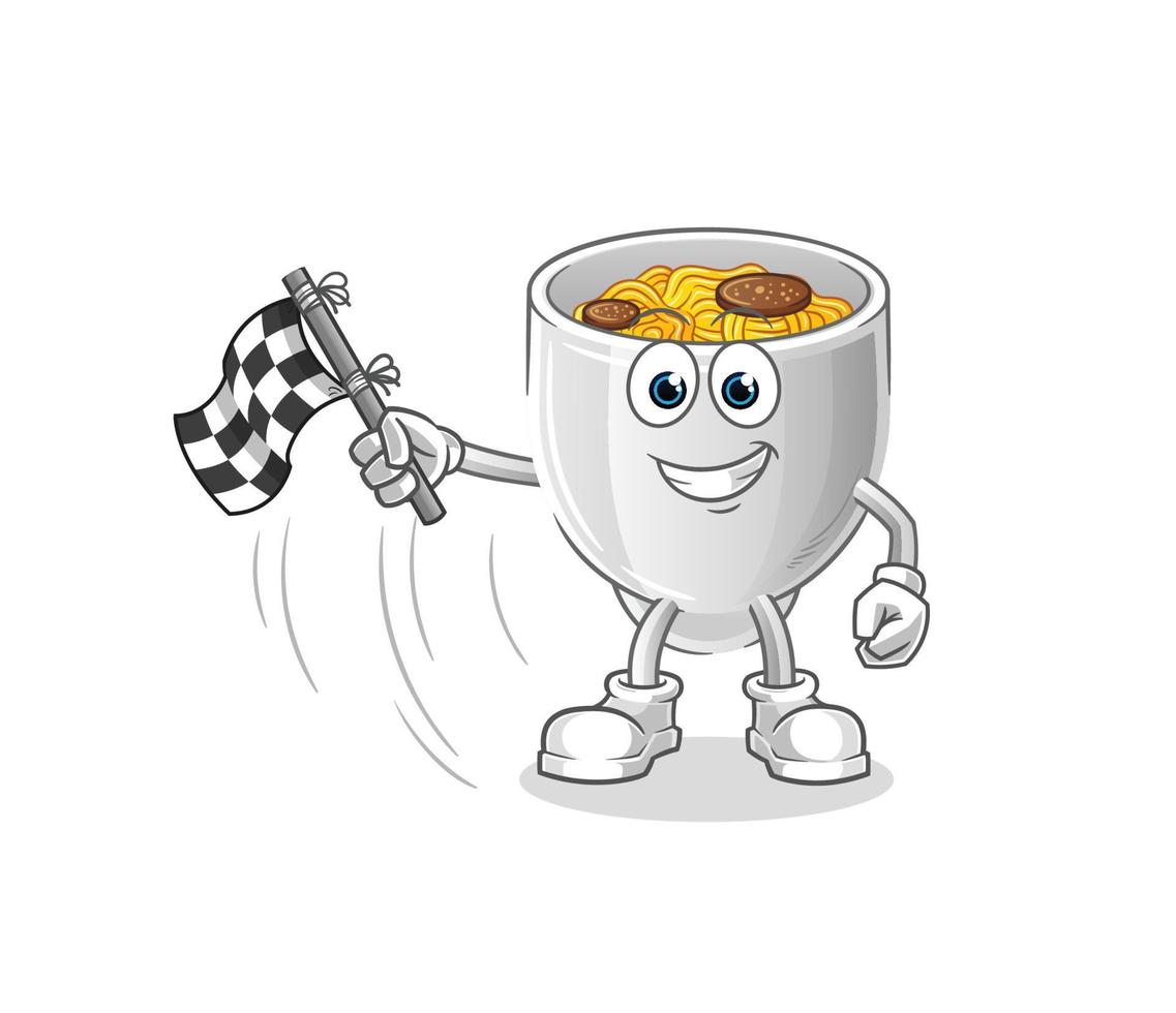 noodle bowl vactor mascot vector
