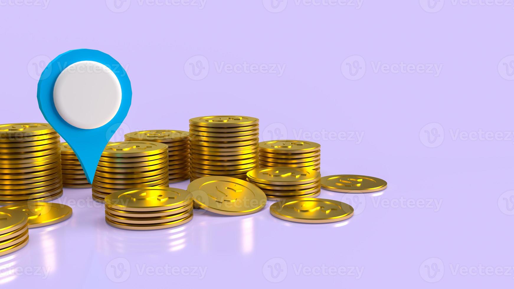 The check point and gold coins for business concept 3d rendering photo