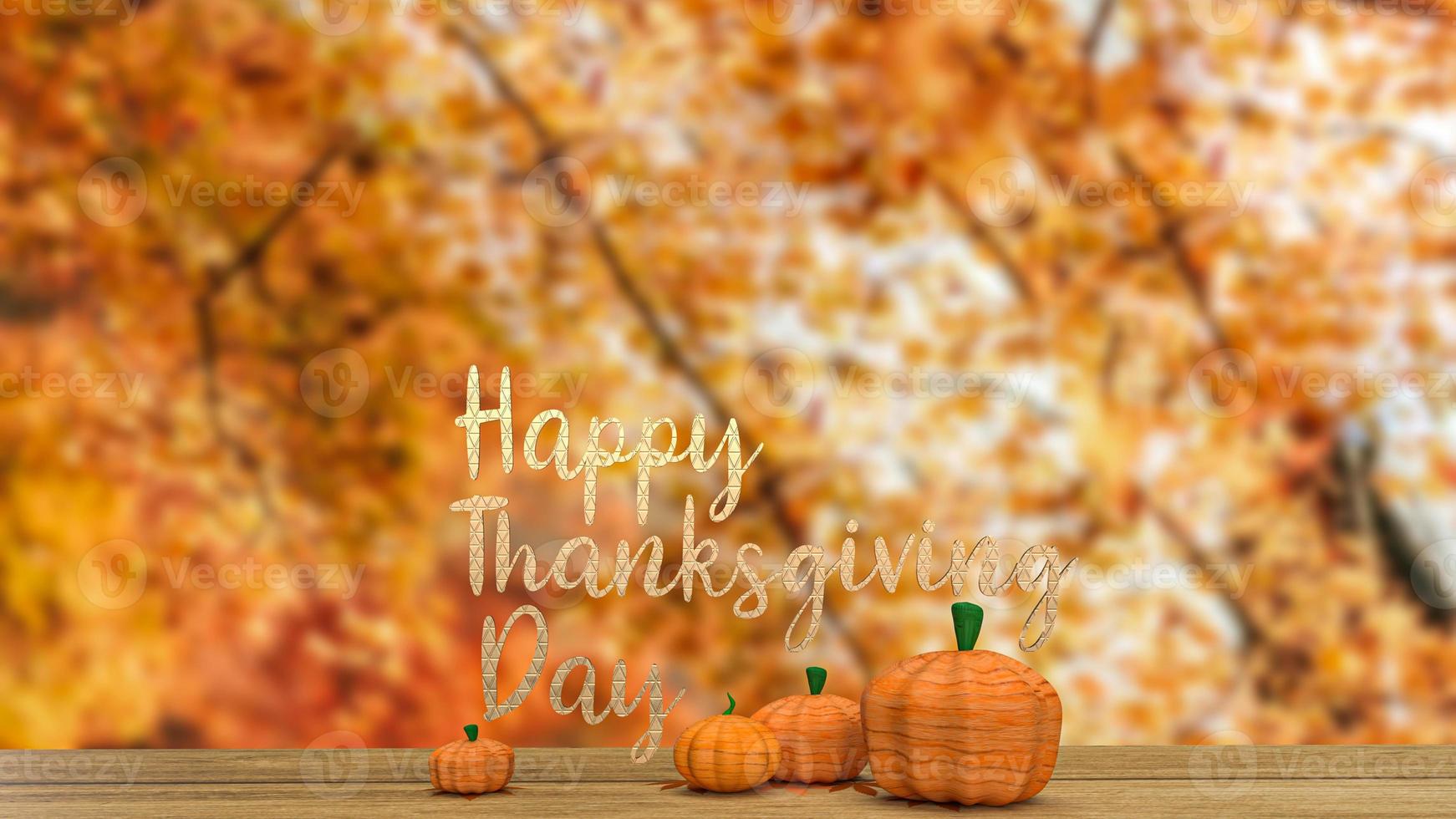 pumpkin in autumn season for thanksgiving concept 3d rendering photo