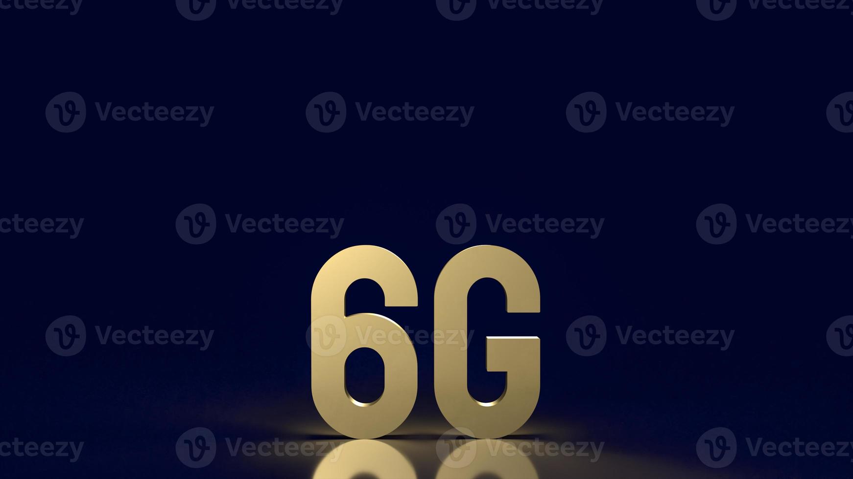 gold 6g on black background for technology  concept 3d rendering photo