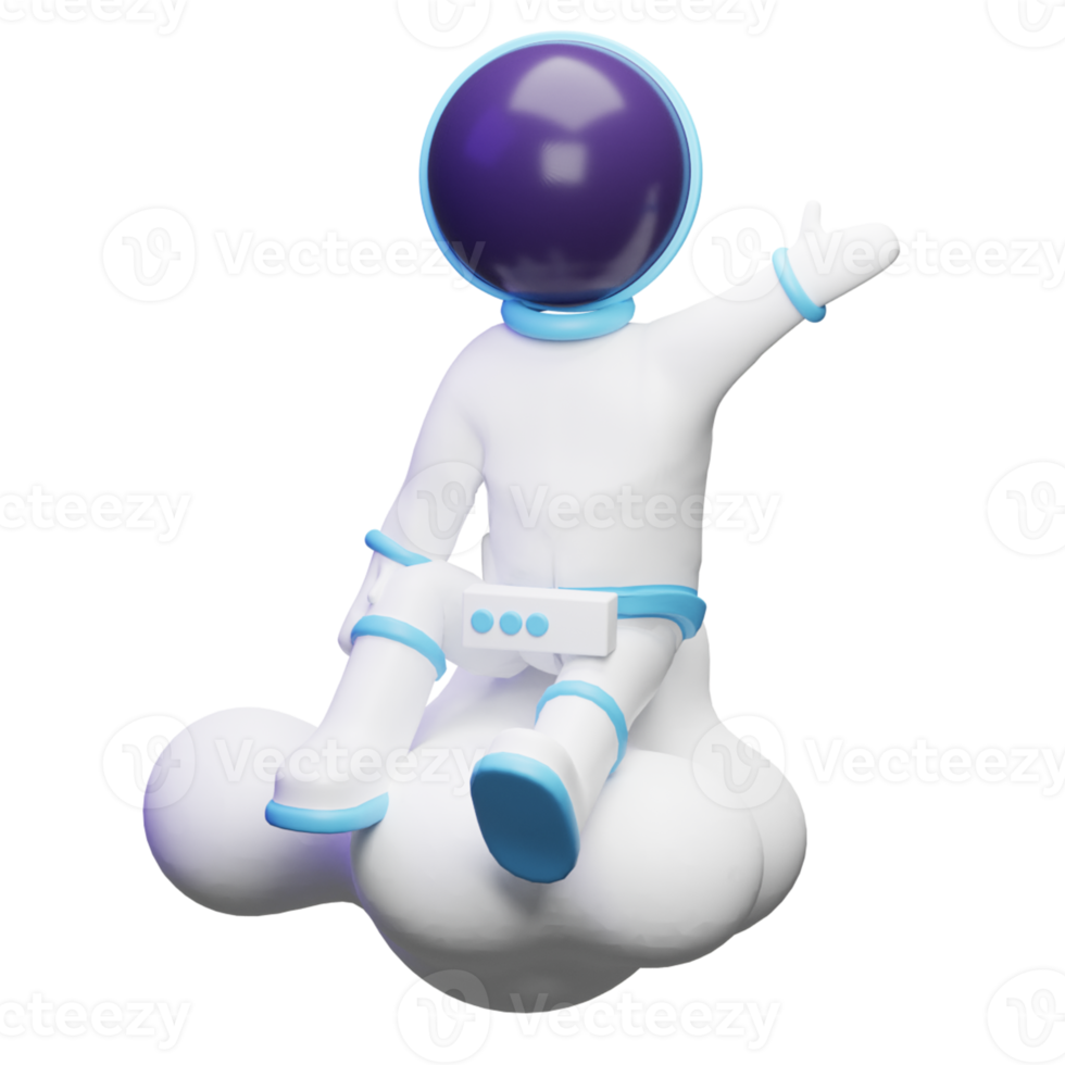 Cute Astronaut in The Cloud png