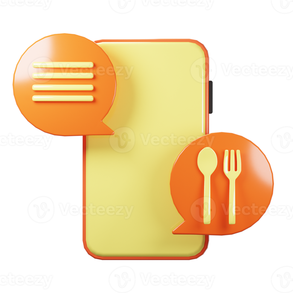 3D Icon Food Delivery Mobile App png