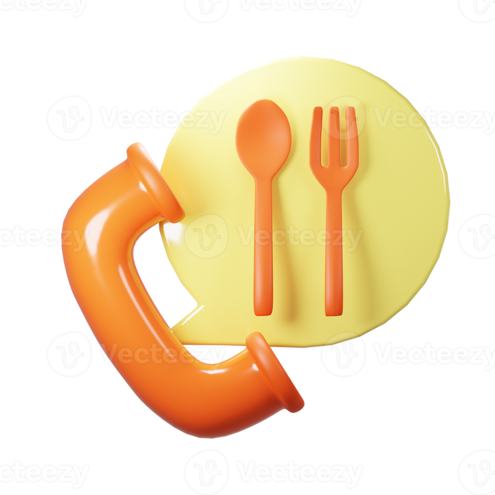 3D Icon Food Delivery Call Center png