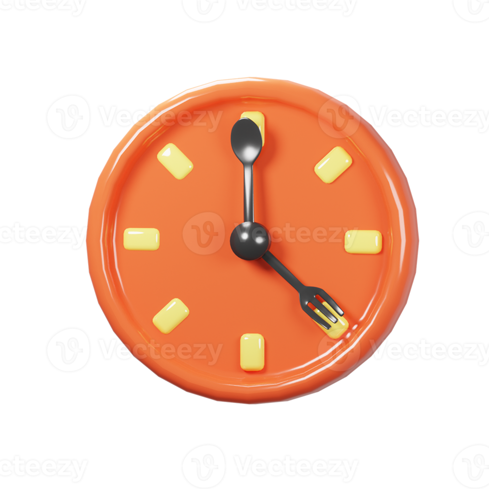 3D Icon Food Delivery Eating Time png