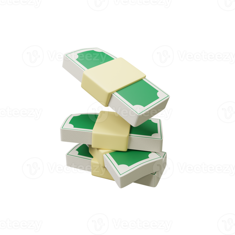 3D Money Icon Stack png
