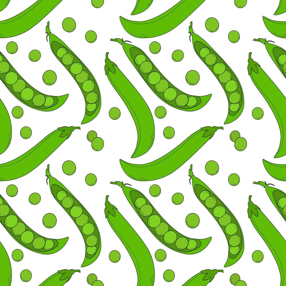 Vector pattern of peas. Design elements for menus, advertisements and covers, children's books, illustrations for food and dishes.Vector of vegetables, leaves of garden plants. Illustration of food.