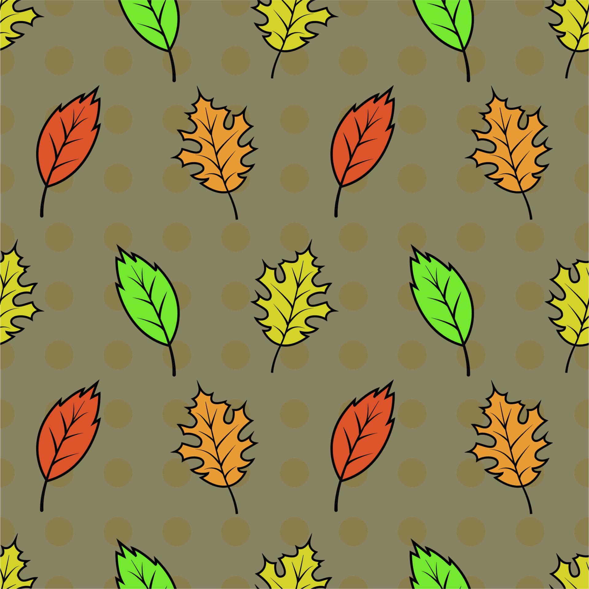 Vector seamless pattern of autumn leaves. Autumn pattern. A bright