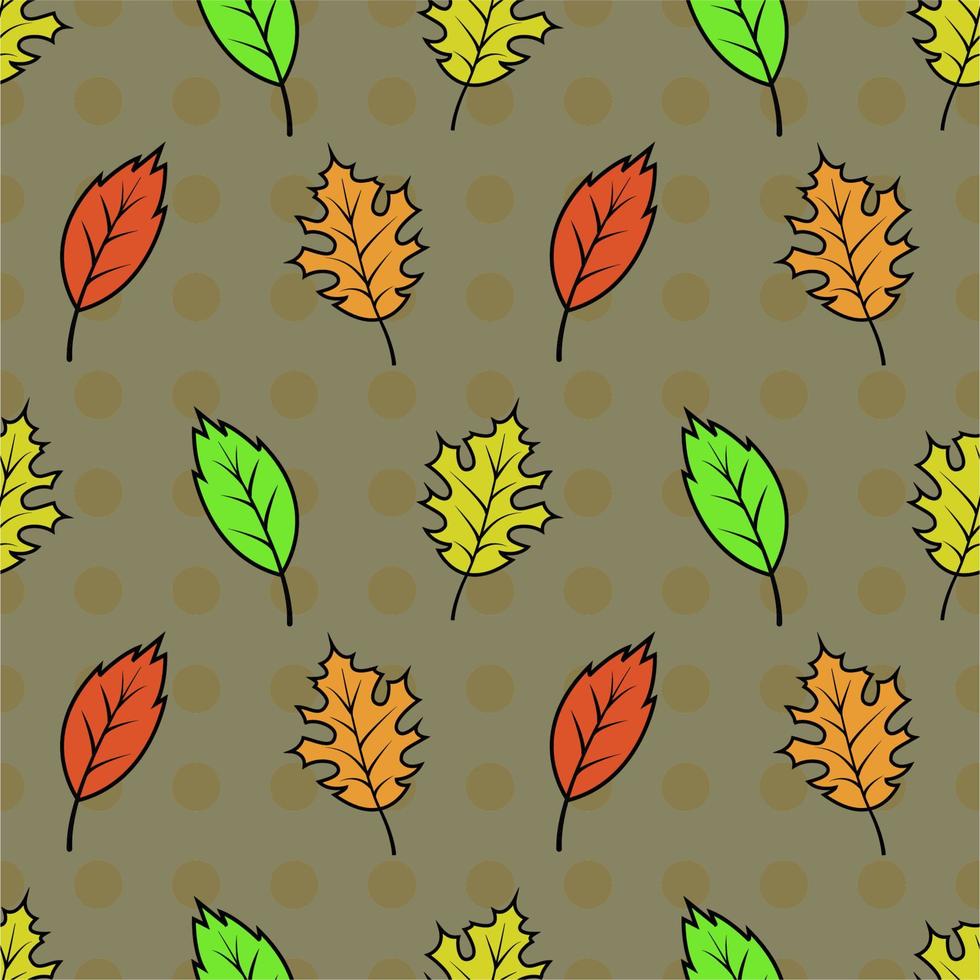 Vector seamless pattern of autumn leaves. Autumn pattern. A bright, repetitive texture for the autumn season. Design of postcards, prints made of wrapping paper, packaging, children is books.