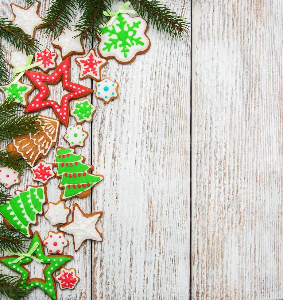 Christmas ginger and honey colorful cookies photo