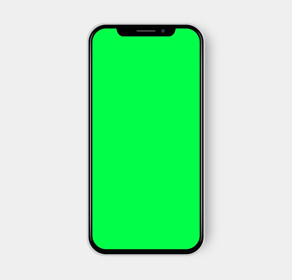 Green Screen Realistic Notch Display Smartphone Icon Illustration Technology photo