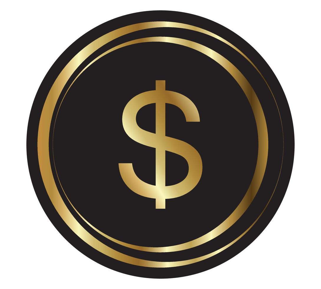 Gold coin icon. Money design. Gold dollar flat symbol. Vector illustration