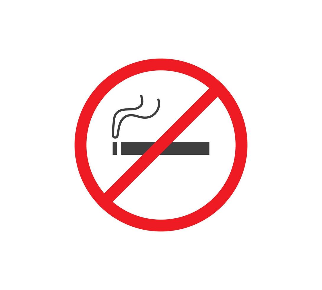 No smoking logo. Forbidden sign icon. Flat design style. Vector Illustration
