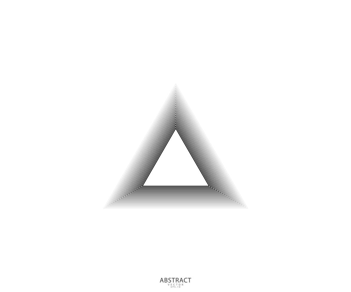 vector de línea triangular. arte de línea piramidal. forma geometrica. diseño de letrero de logotipo