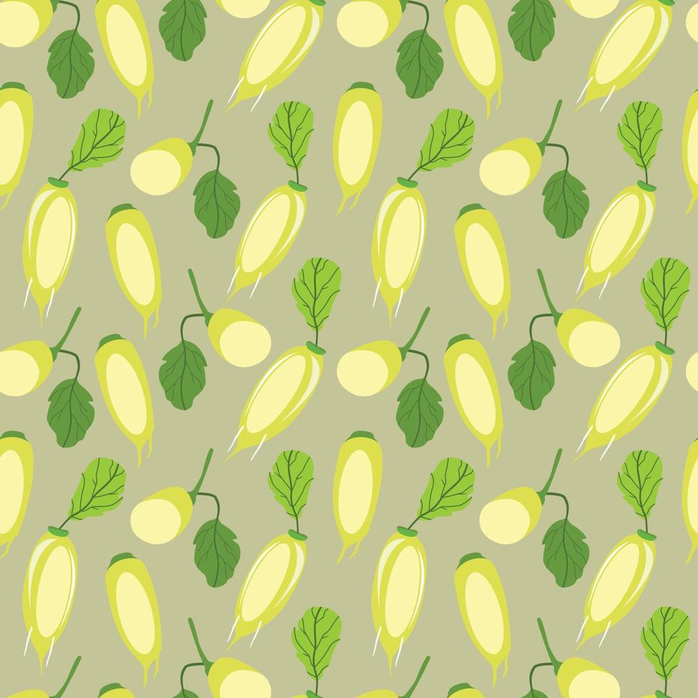 chayote flat design seamless pattern. Vector illustration of art. Vintage background. Kitchen and restaurant design for fabrics, paper