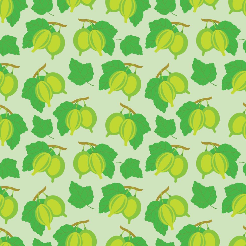 Vector seamless pattern with hand drawn ripe Thai eggplants. Beautiful food design elements, perfect for prints and patterns