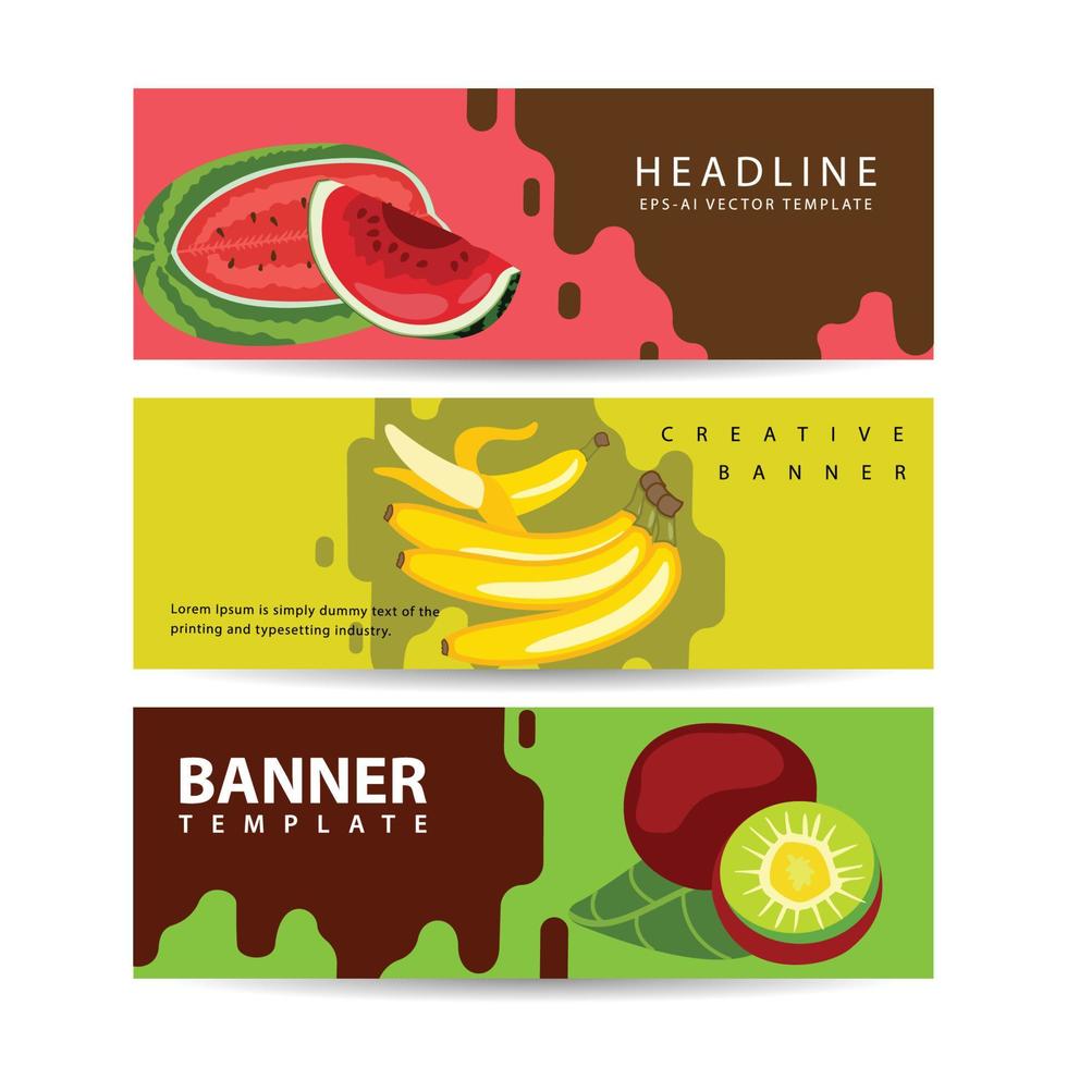 Promotional banners for farmers market. Banners set vector illustration