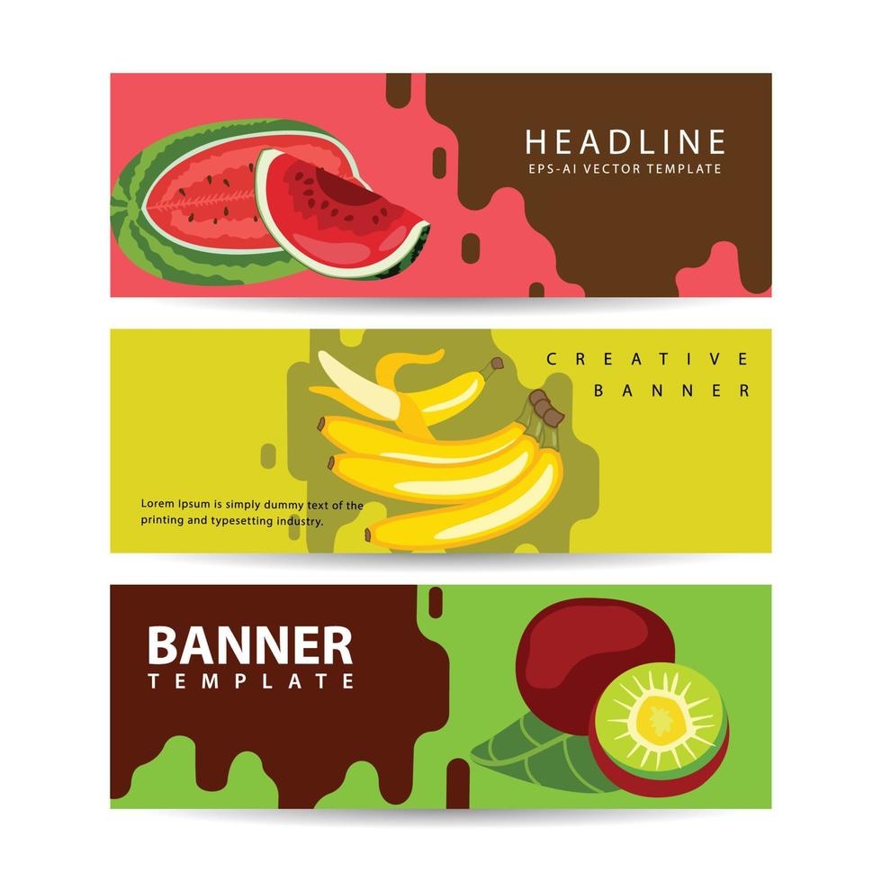 pancartas promocionales para el mercado de agricultores. conjunto de banners ilustración vectorial vector