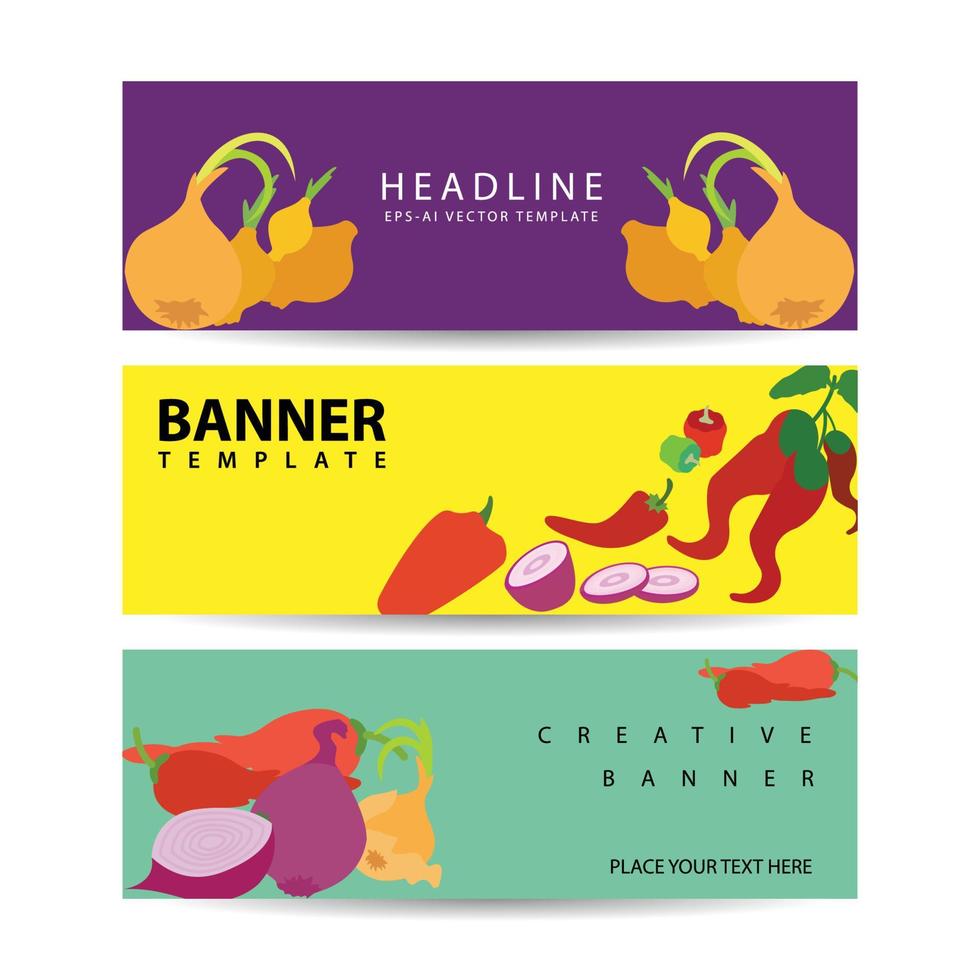 Fresh organic vegetables banner for farmers market Banner set vector illustration 10131752