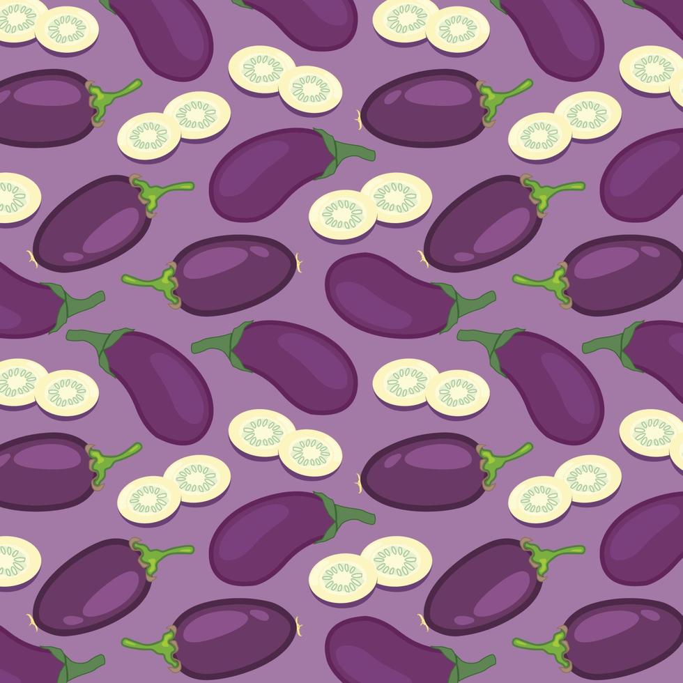 Happy eggplant Colored seamless pattern with cute cartoon character  Simple flat vector illustration isolated on white background Design  wallpaper fabric wrapping paper covers websites 3663838 Vector Art at  Vecteezy