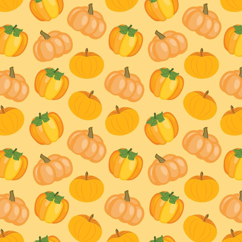 Seamless vector pattern with pumpkins Thanksgiving. Greeting card, packing design