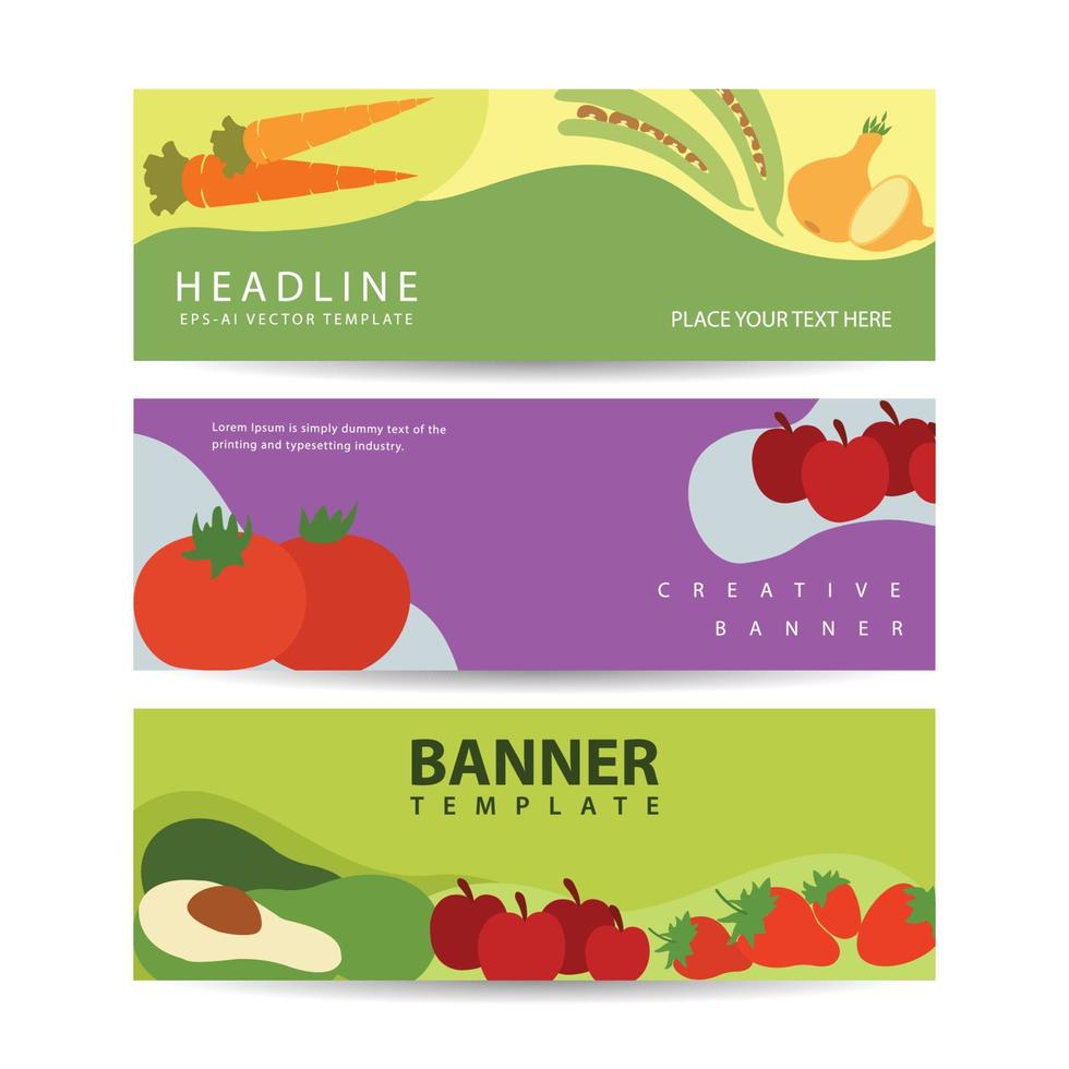 banners set with traditional dishes with special ingredients recipes abstract isolated vector illustration