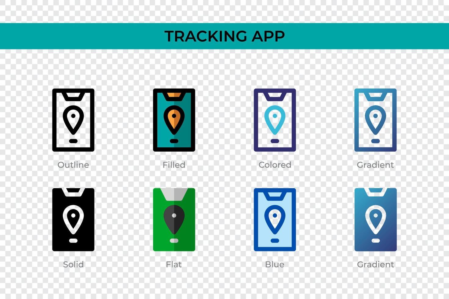 Tracking App icon in different style. Tracking App vector icons designed in outline, solid, colored, filled, gradient, and flat style. Symbol, logo illustration. Vector illustration