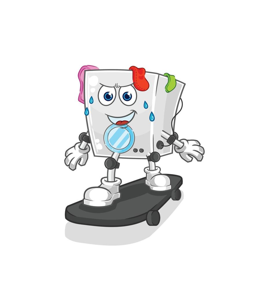 washing machine cartoon mascot vector