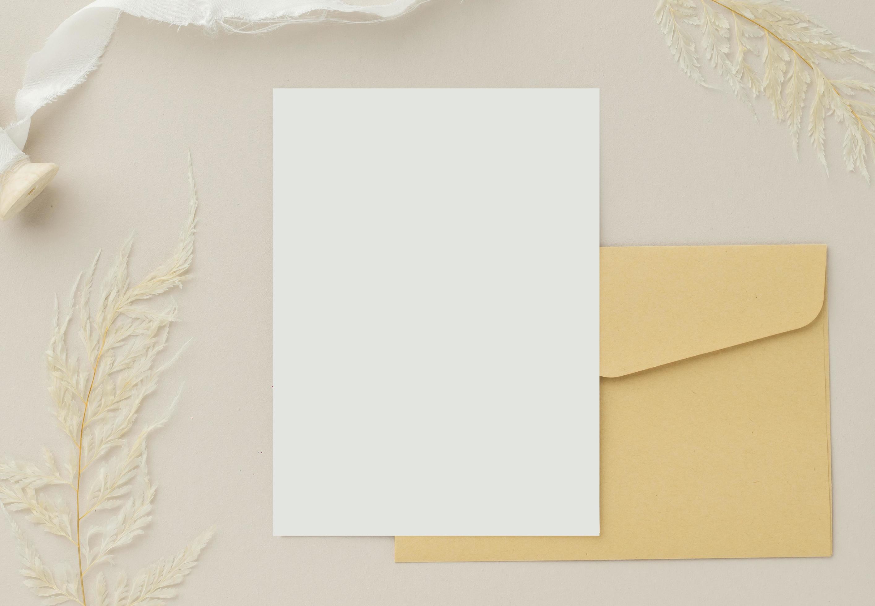 Blank greeting card with envelopes for greeting, wedding cards