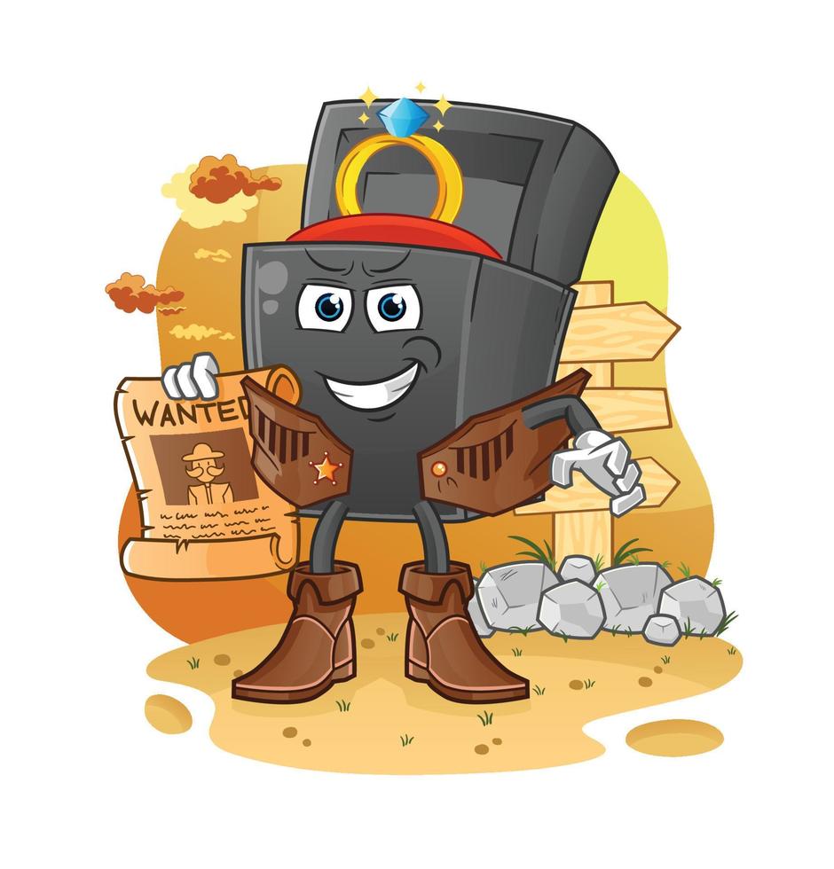 personaje de la caja del anillo de bodas vector