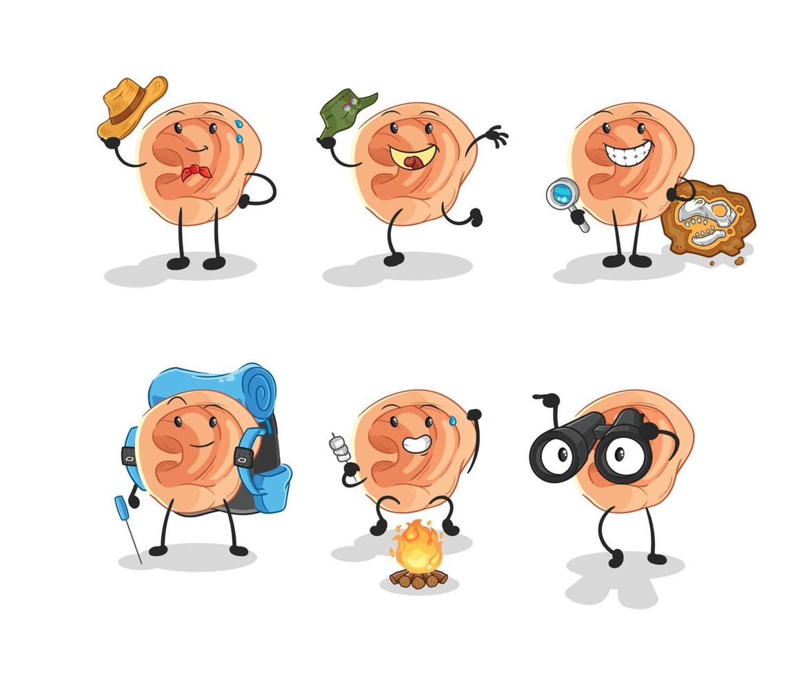 personaje de dibujos animados de oreja vector