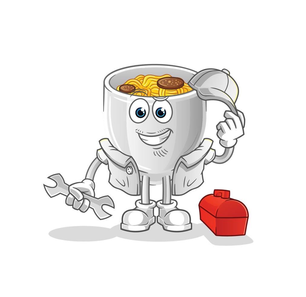 asian noodle cartoon vector