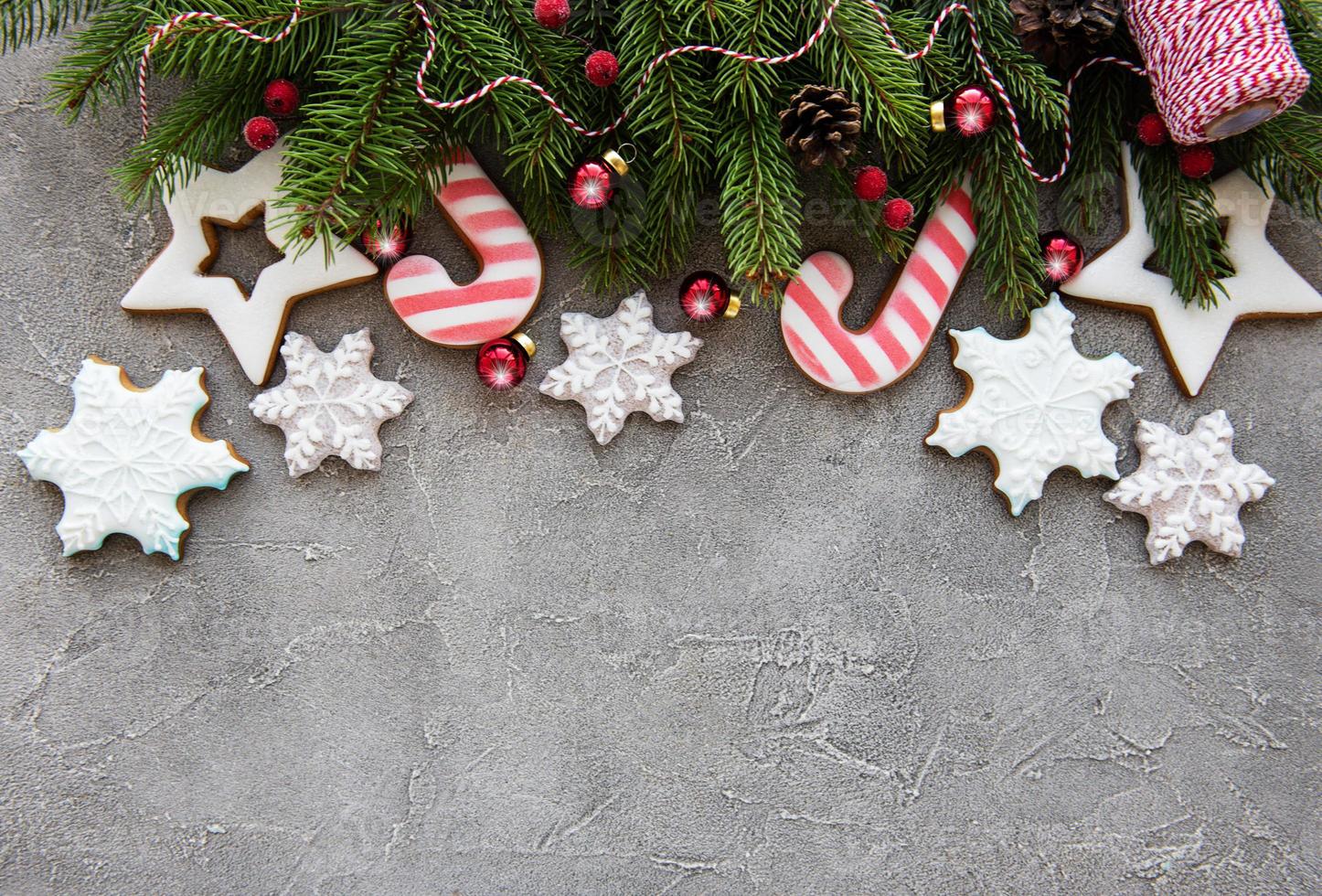 Christmas decoration with cookies photo