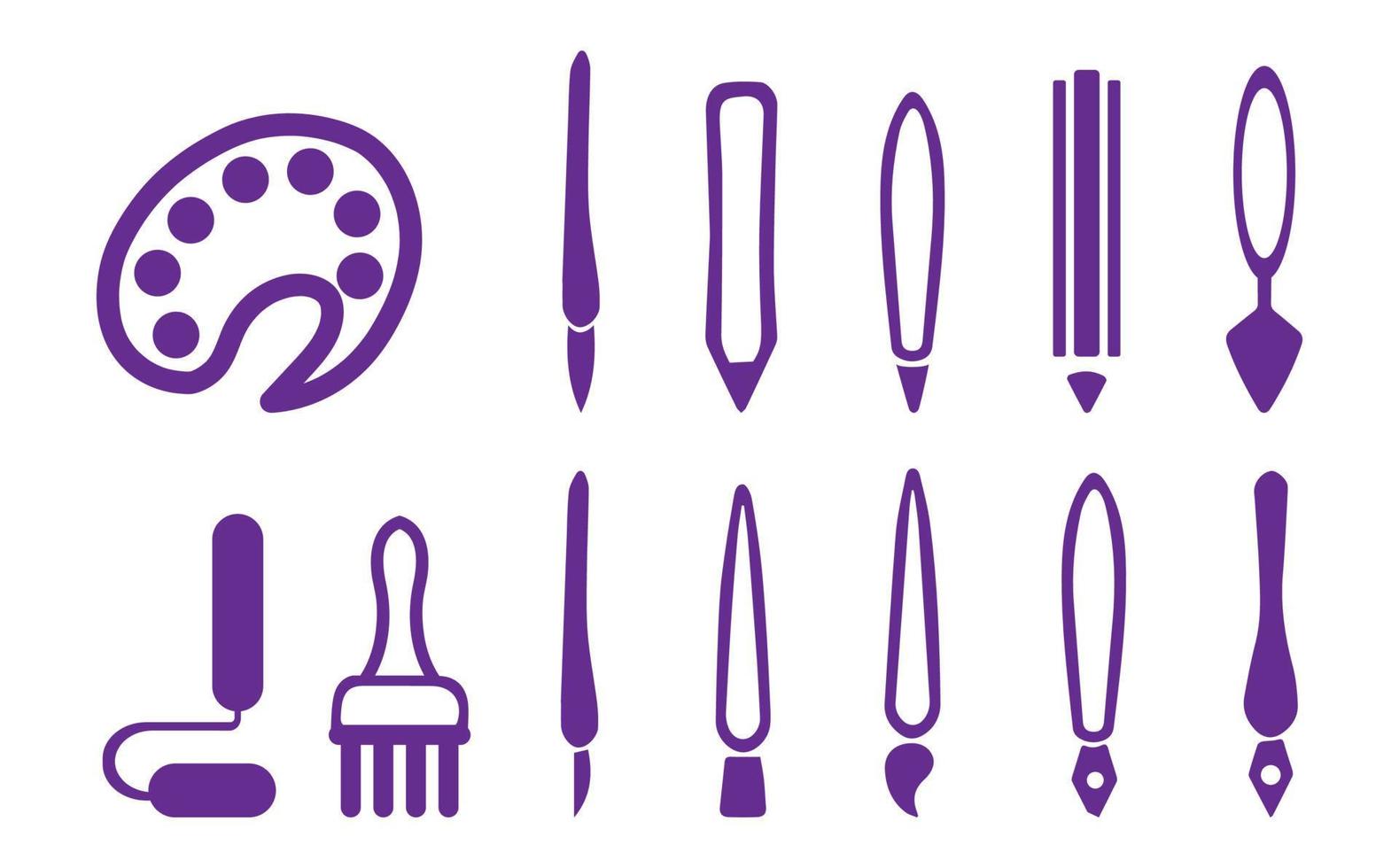 drawing tool set, tool set for painting, drawing vector