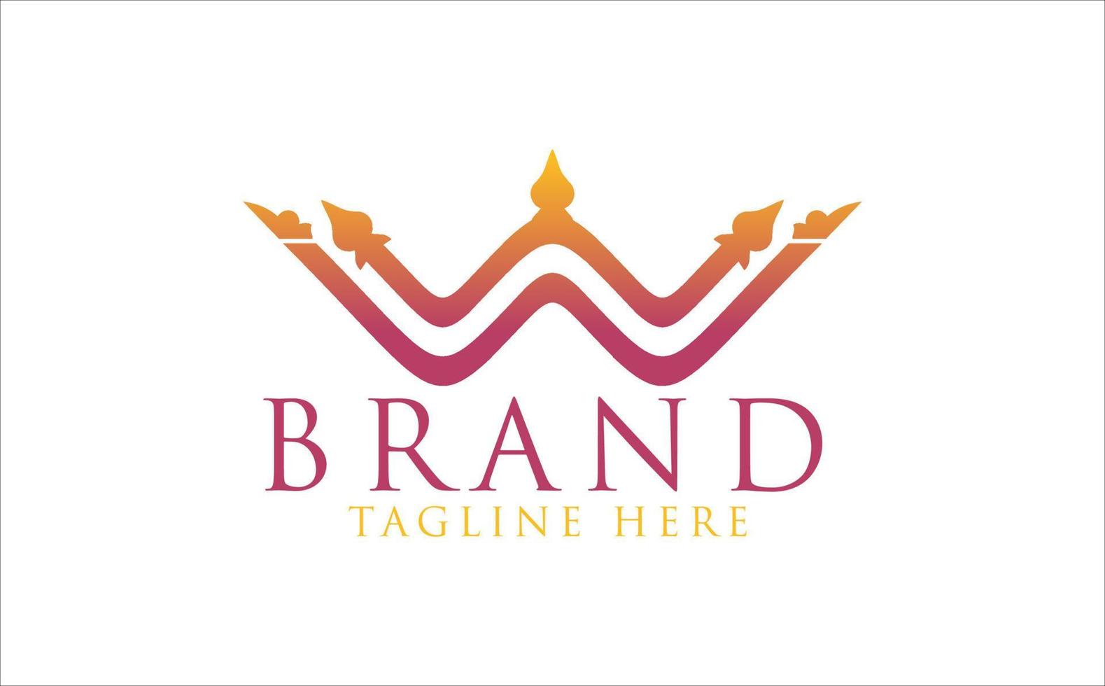 corona texto w logo, identidad de marca, corporativo, negocio, lujo, moderno vector
