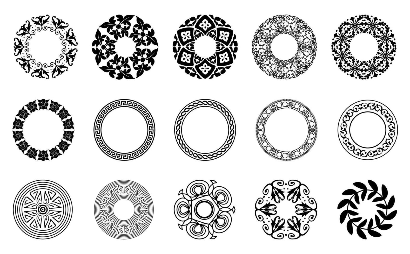 round shape mandala ornament set, vector transparent background good for a variety of design materials, backgrounds, invitations, posters, social media, templates