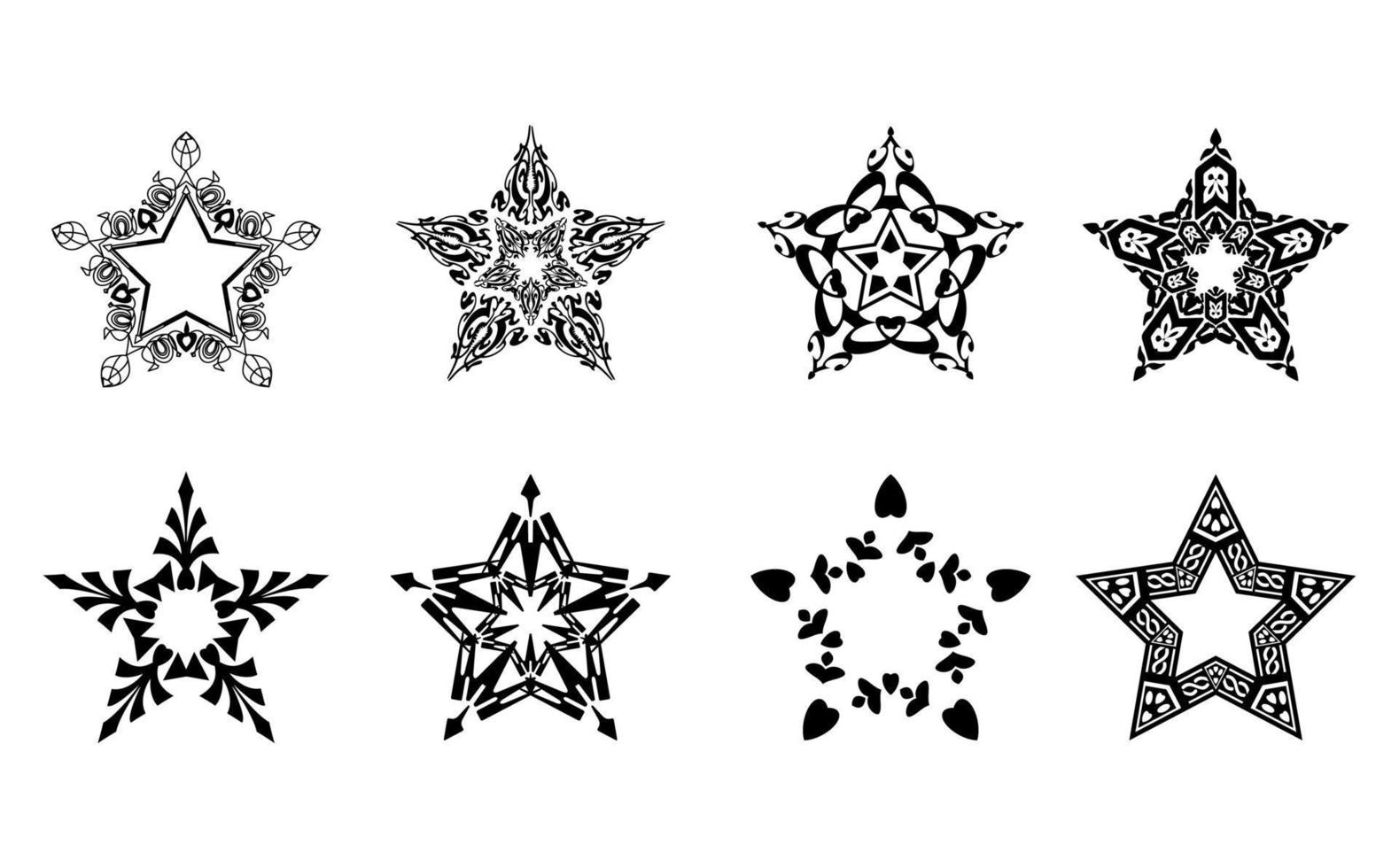 star shape mandala ornament set, vector transparent background good for a variety of design materials, backgrounds, invitations, posters, social media, templates