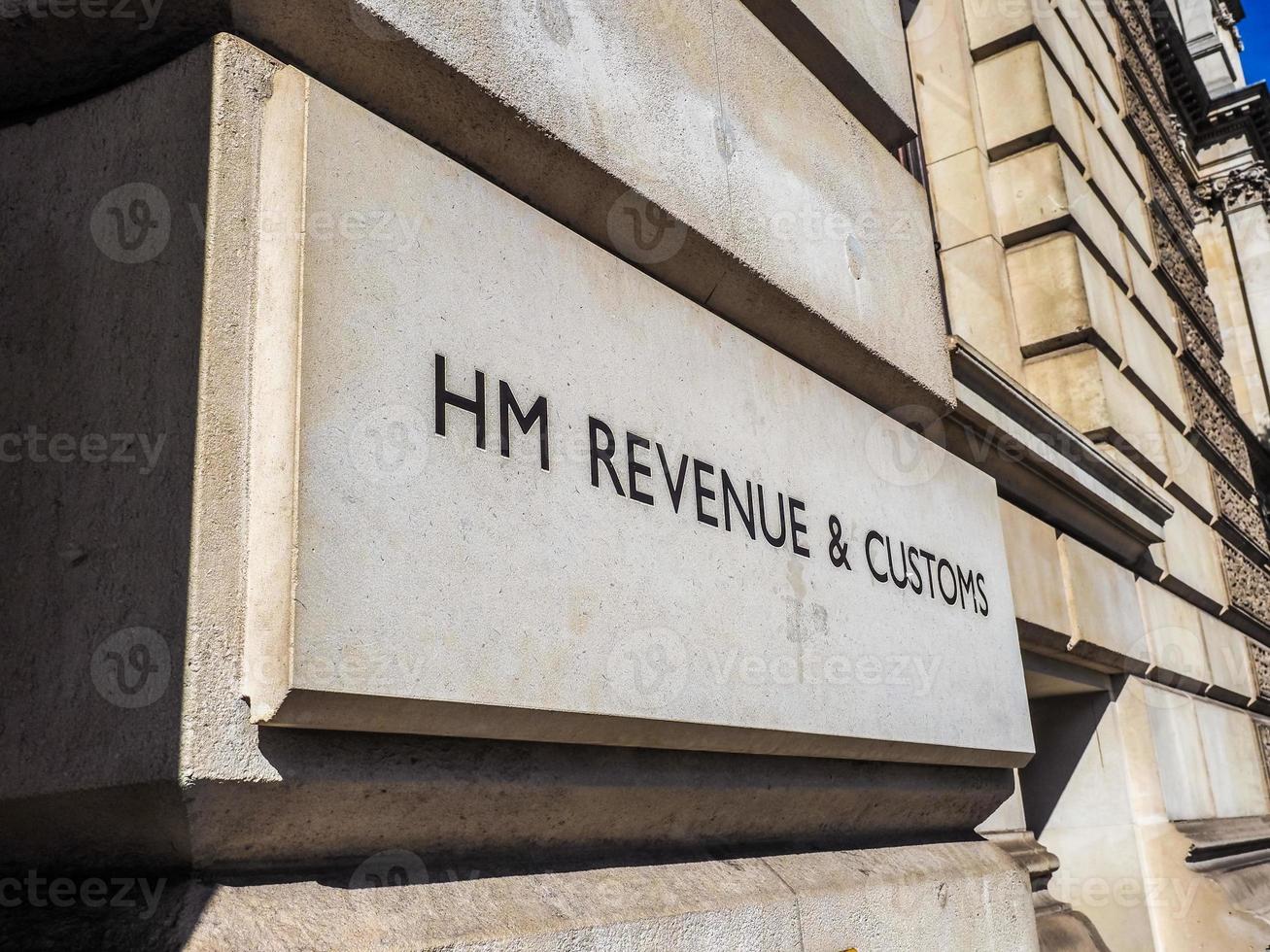 HDR HM Revenue and Customs sign in London photo