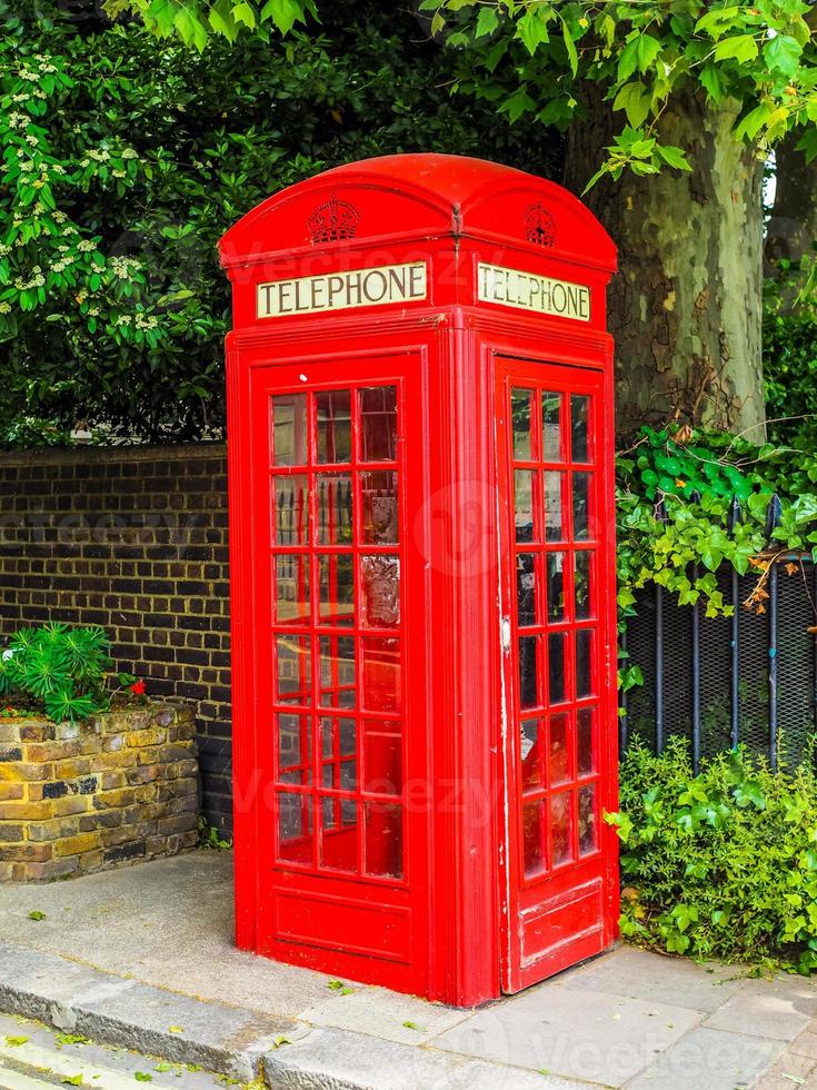 HDR Red phone box in London photo